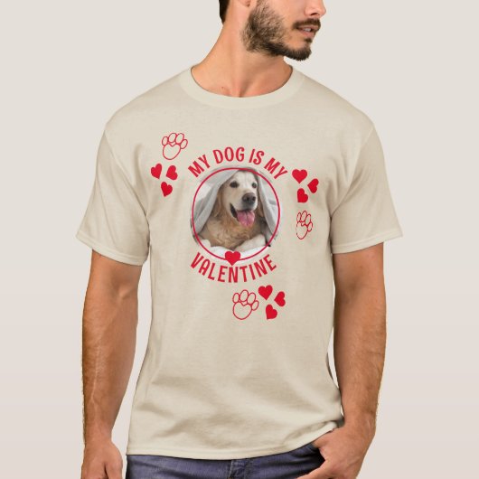 MIJN DOG IS MIJN VALENTIJN Foto Unisex T-shirt (Voorkant)