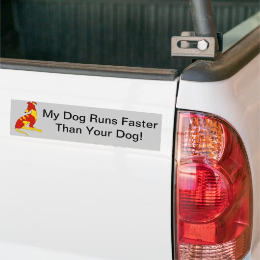 MIJN DOG RUNST SNELLER DAN UW DOG - STICKER (Op Truck)