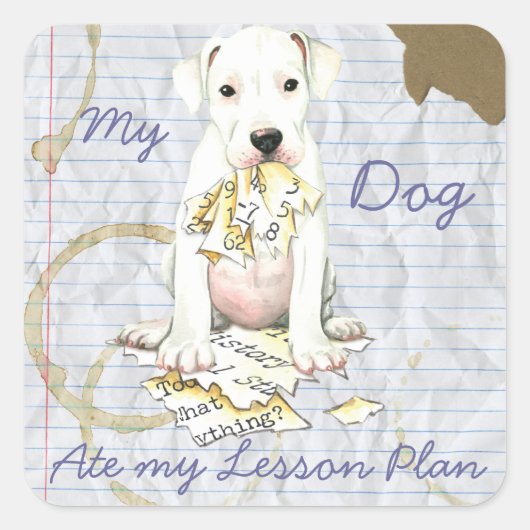 Mijn dogo Ate Mijn Lesson Plan Vierkante Sticker (Voorkant)