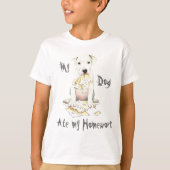 Mijn Dogo Ate Mijn thuiswerk T-shirt (Voorkant)