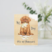 Mijn Dogue de Bordeaux Ate Mijn thuiswerk Briefkaart (Staand voorkant)