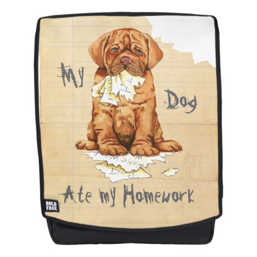 Mijn Dogue de Bordeaux Ate mijn thuiswerk Rugtassen (Voorkant)
