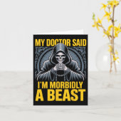 Mijn dokter zei dat ik morbide een grappige beestp kaart (Gele Bloem)