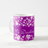 "Mijn donkere Valentijn" is het hart van paarse ro Koffiemok (Voorkant links)