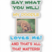 Mijn Doodle Houdt Van Mij Gepersonaliseerd Sticker (Voorkant)