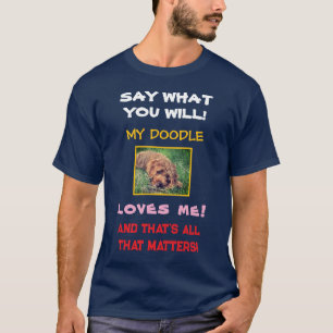 Mijn Doodle Houdt Van Mij Navy Blauwe Heren T-Shir T-shirt