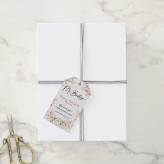 Mijn Doopfeest voor Meisje Roze Bloem Doop Standaa Cadeaulabel