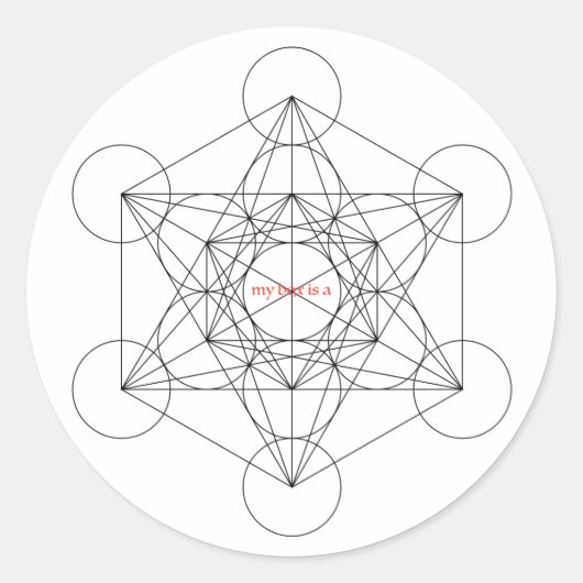 Mijn doos is een metatrons kubus. sticker. ronde sticker (Voorkant)
