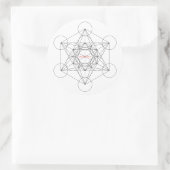 Mijn doos is een metatrons kubus. sticker. ronde sticker (Tas)