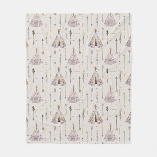 Mijn dorp Teepee Fleece Deken (Voorkant)