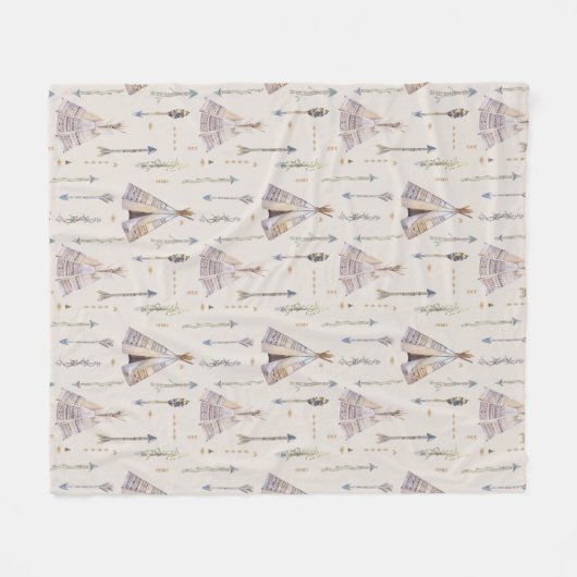 Mijn dorp Teepee Fleece Deken (Voorkant (Horizontaal))