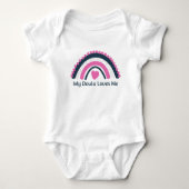 "Mijn Doula houdt van me" Boho Rainbow Romper (Voorkant)