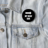 Mijn dove linkeroor is doofheid bewustzijn als ronde button 5,7 cm (In situ)