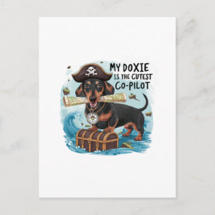 Mijn Doxie Is De Schattigste Co-Piloot Briefkaart