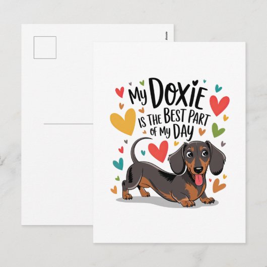 Mijn Doxie is het beste deel van mijn dag Feestdagenkaart (Voorkant / Achterkant)