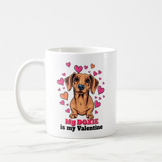 Mijn Doxie is Mijn Valentijn Schattige Funny Tecke Koffiemok (Links)
