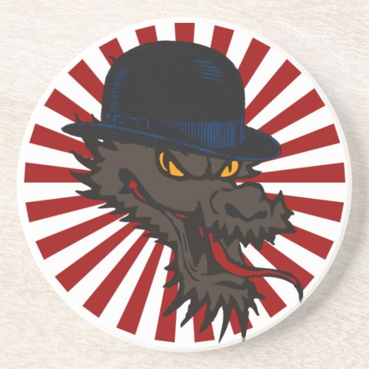 Mijn Dragon-Logo Zandsteen Onderzetter (Voorkant)