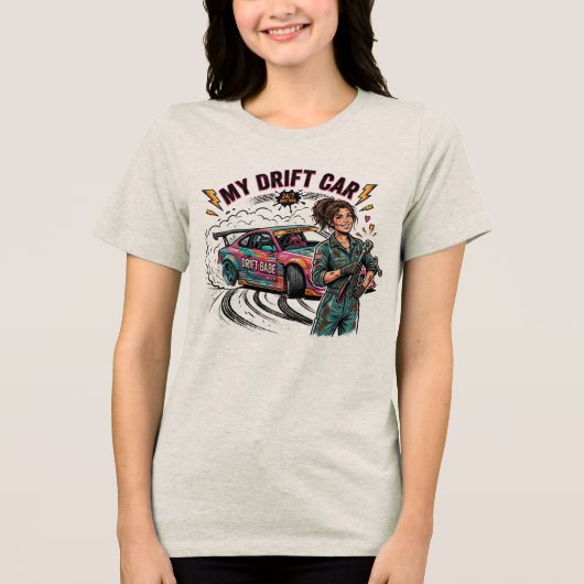 Mijn drift auto heeft meer problemen dan mijn ex Tri-Blend shirt (Voorkant)