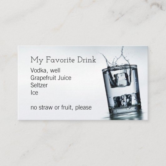 Mijn Drink-kaart Visitekaartje (Voorkant)