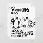 Mijn drink team heeft een bowlingprobleem briefkaart (Voorkant / Achterkant)