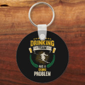 Mijn drinkteam heeft een ski probleem Funny Skier Sleutelhanger (Voorkant)