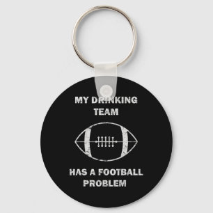 Mijn drinkteam heeft een voetbalprobleem voetbal M Sleutelhanger