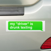 Mijn "driver" wordt drink door sms'en bumpersticker (Op auto)