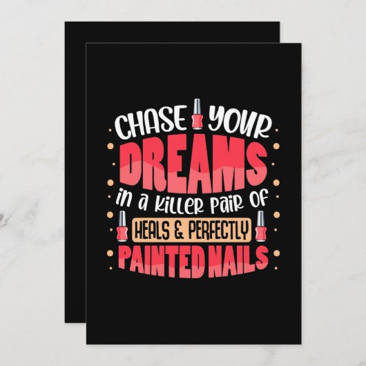 Mijn Dromen Geschilderde Nagels Kaart (Voorkant / Achterkant)