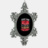 Mijn dromen schilderde nagels tin sneeuwvlok ornament (Links)