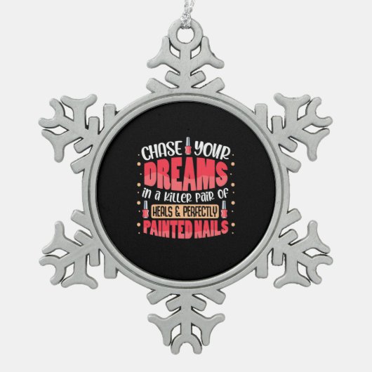 Mijn dromen schilderde nagels tin sneeuwvlok ornament (Voorkant)