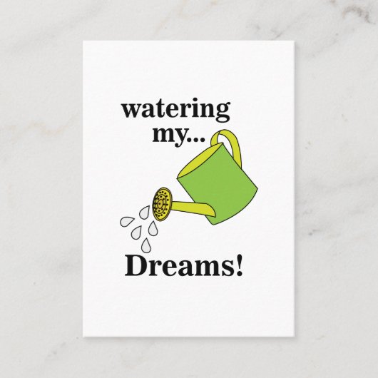 Mijn dromen water geven Kan Visitekaartje (Voorkant)