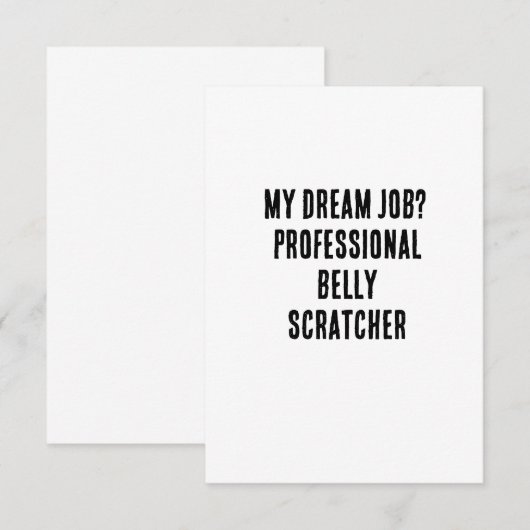 Mijn droombaan? Professionele buikkrabber Bedankkaart (Voorkant / Achterkant)