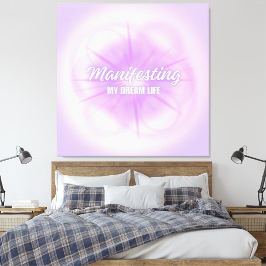 Mijn Droomleven Manifestatie Aura Gradiënt Estheti Canvas Afdruk (Insitu (Slaapkamer))
