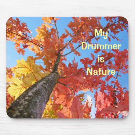 Mijn drummer is de Natuur! muismat Herfst Boom Bla (Voorkant)