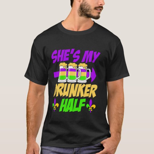 Mijn Drunker Half Funny Mardi Gras Parade Long T-shirt (Voorkant)