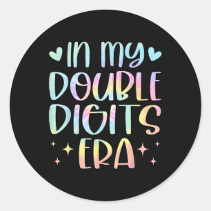 Mijn dubbele cijfers tijdperk verjaardag tijdperk  ronde sticker