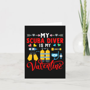 Mijn duiker is mijn Valentijn Schattige harten bij Kaart