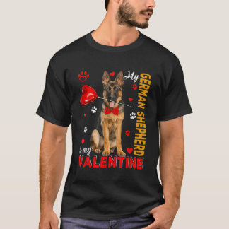Mijn Duitse herder is mijn Valentijn Cute Dog Hold T-shirt