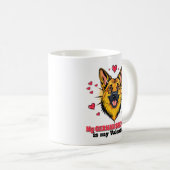 Mijn Duitse herder is mijn Valentijn Schattige Fun Koffiemok (Voorkant rechts)