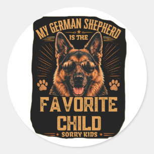 Mijn Duitse Herdershond is het favoriete kind Stic Ronde Sticker