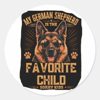 Mijn Duitse Herdershond is het favoriete kind Stic Ronde Sticker