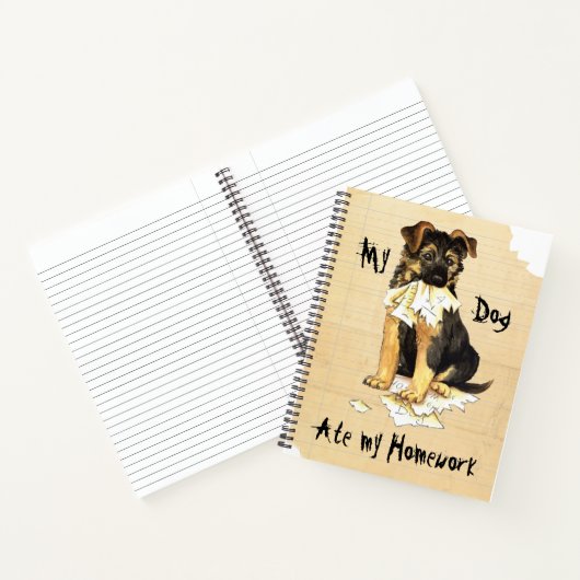 Mijn Duitse Shepherd Ate Mijn thuiswerk Notitieboek (Binnen)