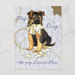 Mijn Duitse Shepherd Ate My Lesson Plan Briefkaart