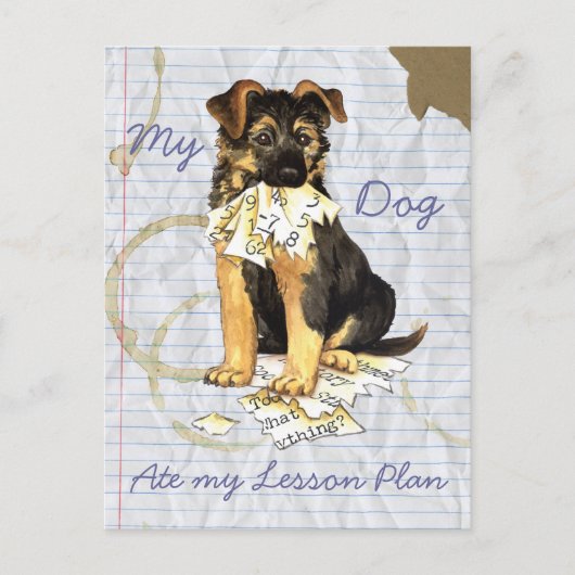 Mijn Duitse Shepherd Ate My Lesson Plan Briefkaart (Voorkant)
