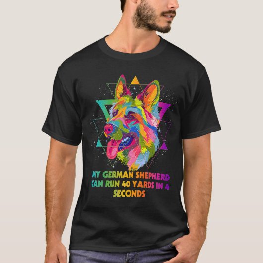 Mijn Duitse Shepherd kan 40 meter lang op Shepard  T-shirt (Voorkant)