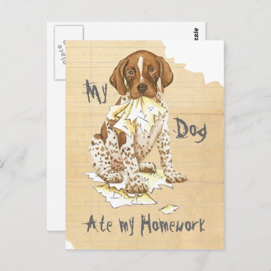 Mijn Duitse Shorthaired Pointer Ate Mijn thuiswerk Briefkaart (Voorkant / Achterkant)