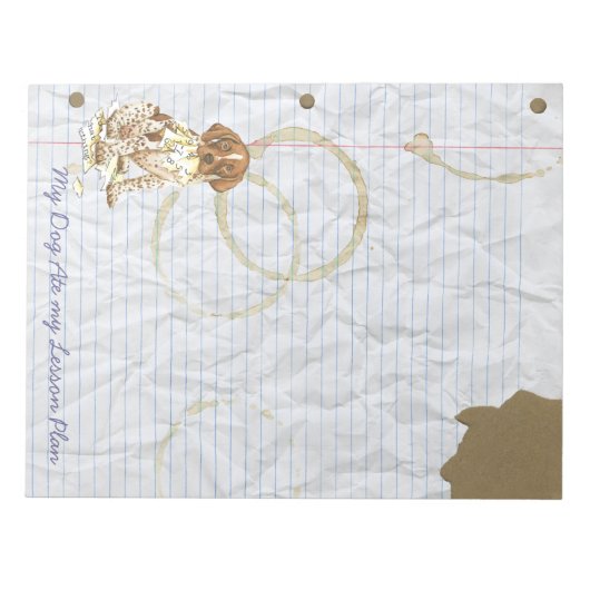 Mijn Duitse Shorthaired Pointer op mijn Lesson Pla Notitieblok (Voorkant)