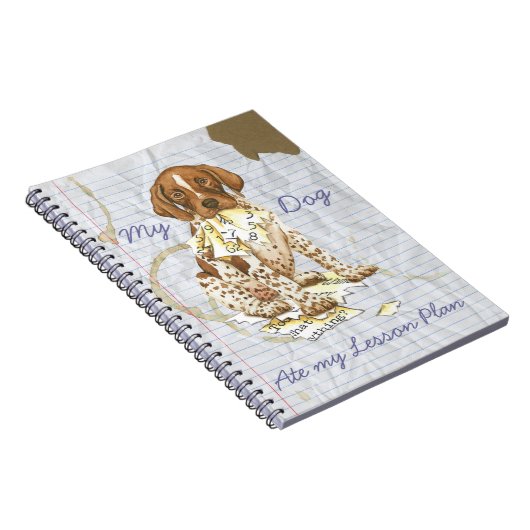 Mijn Duitse Shorthaired Pointer op mijn Lesson Pla Notitieboek (Rechterzijde)