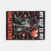 Mijn Duitse Staande Hond Is Mijn Valentijn Gsp Fleece Deken (Voorkant (Horizontaal))