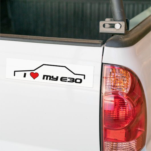 Mijn e30 hart bumpersticker (Op Truck)
